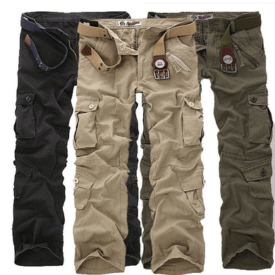 2018 Fashion Cotton Men Military Long Cargo Overall Multi-pocket Pants