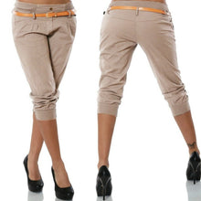 Load image into Gallery viewer, Women&#39;s Fashion Short Pant  Capri Pants Casual Chino Pants Solid Trouser