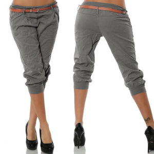 Women's Fashion Short Pant  Capri Pants Casual Chino Pants Solid Trouser