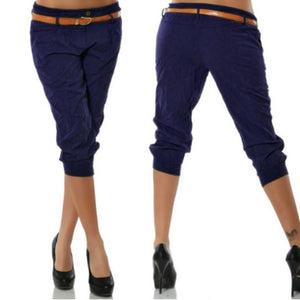 Women's Fashion Short Pant  Capri Pants Casual Chino Pants Solid Trouser